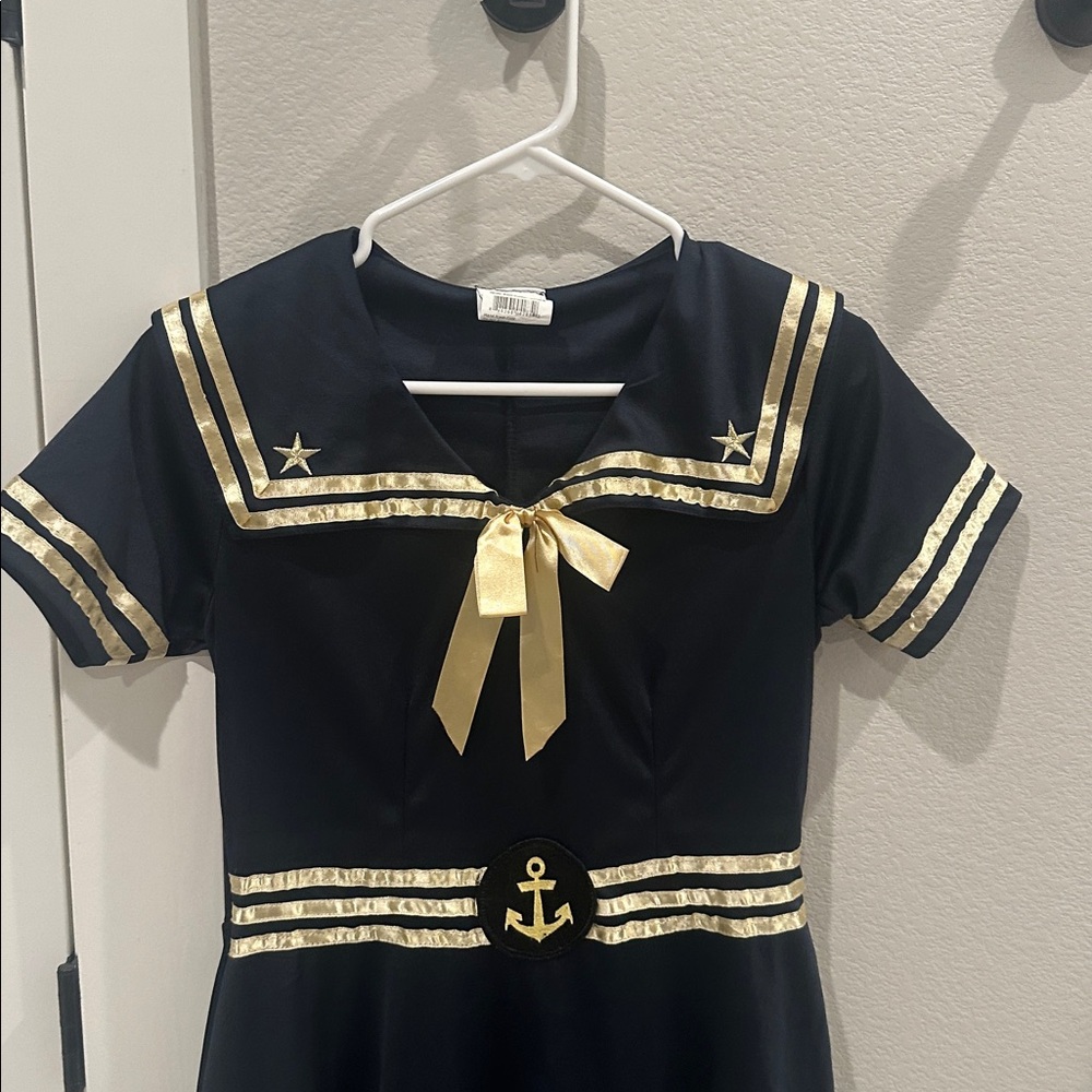 EUC Women’s Size M Medium Patriotic Navy Sailor Halloween Costume Pin-Up Dress - Picture 8 of 12